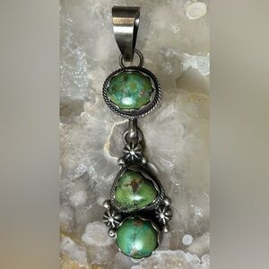 NWT Eli Skeets Sonoran Gold Turquoise and SS Pendant Navajo Handmade